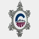 Flagge von Chandler, Arizona Schneeflocken Zinn-Ornament (Links)