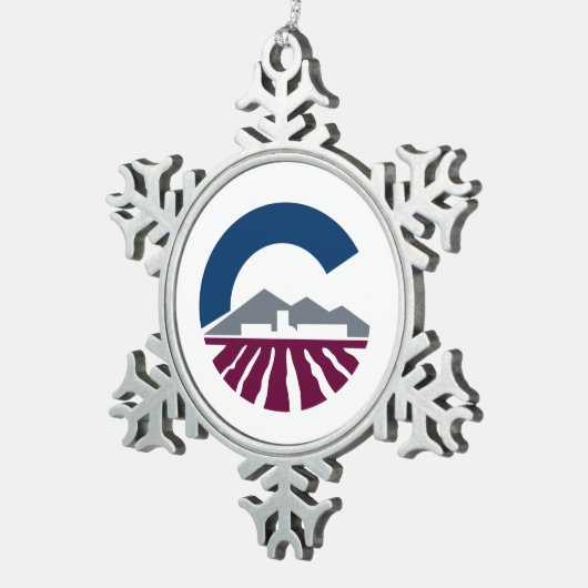 Flagge von Chandler, Arizona Schneeflocken Zinn-Ornament (Rechts)