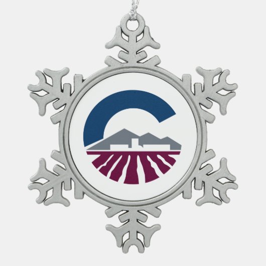 Flagge von Chandler, Arizona Schneeflocken Zinn-Ornament (Vorderseite)