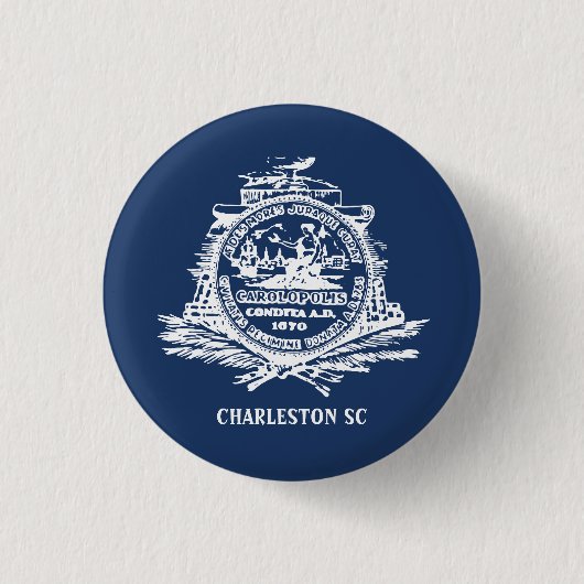 Flagge von Charleston, South Carolina Button (Vorderseite)