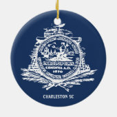 Flagge von Charleston, South Carolina Keramik Ornament (Hinten)
