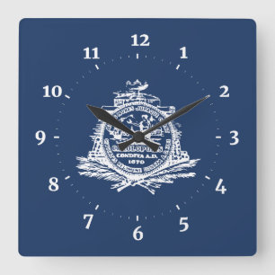 Flagge von Charleston, South Carolina Square Wall  Quadratische Wanduhr