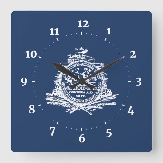 Flagge von Charleston, South Carolina Square Wall  Quadratische Wanduhr (Vorderseite)
