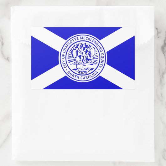 Flagge von Charlotte, North Carolina Rechteckiger Aufkleber (Tasche)