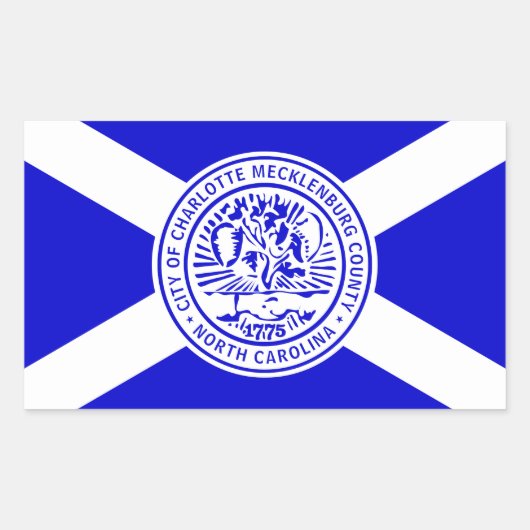Flagge von Charlotte, North Carolina Rechteckiger Aufkleber (Vorderseite)