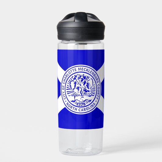 Flagge von Charlotte, North Carolina Trinkflasche (Vorderseite)