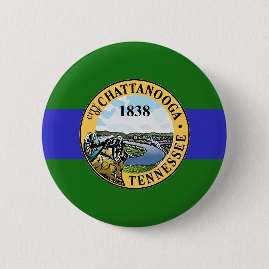 Flagge von Chattanooga, Tennessee Knopf Button (Vorderseite)