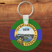 Flagge von Chattanooga, Tennessee Schlüsselanhänger (Vorderseite)