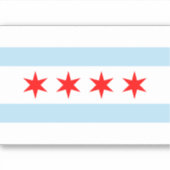 Flagge von Chicago Aufkleber (Vorderseite)
