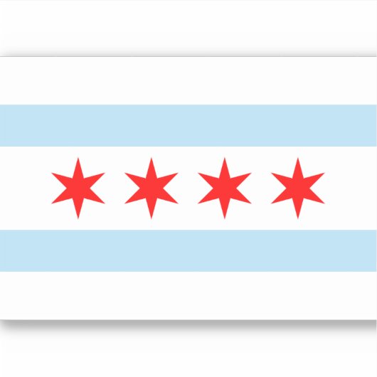 Flagge von Chicago Aufkleber (Vorderseite)