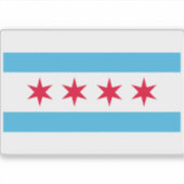 Flagge von Chicago Aufkleber (Vorderseite)