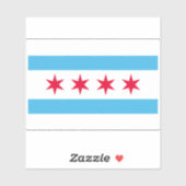 Flagge von Chicago Aufkleber (Blatt)