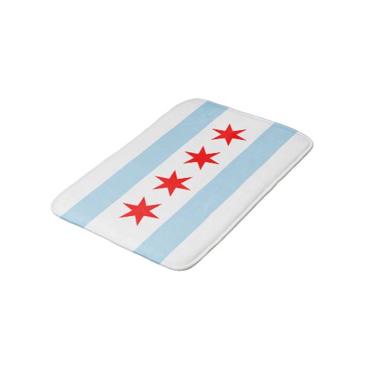 Flagge von Chicago Badematte (Schrägansicht)