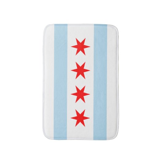 Flagge von Chicago Badematte (Vorderseite Vertikal)