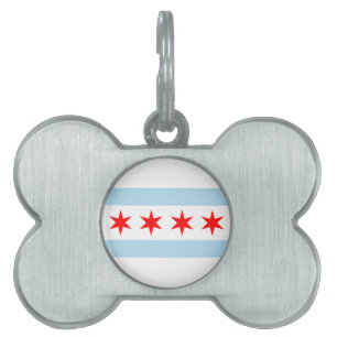 Flagge von Chicago Dog Bone Tag Tiermarke