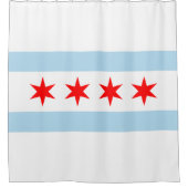Flagge von Chicago Duschvorhang (Vorderseite)