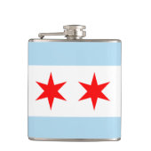 Flagge von Chicago Flachmann (Vorderseite)