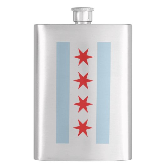 Flagge von Chicago Flachmann (Vorderseite)
