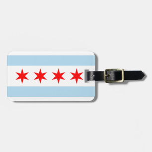 Flagge von Chicago-Gepäckanhänger mit Lederband Gepäckanhänger