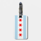 Flagge von Chicago-Gepäckanhänger mit Lederband Gepäckanhänger (Rückseite vertikal)