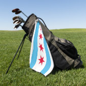 Flagge von Chicago Golfhandtuch (Gras)