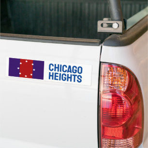 Flagge von Chicago Heights, Illinois Autoaufkleber