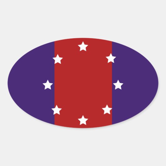 Flagge von Chicago Heights, Illinois Ovaler Aufkleber (Vorderseite)