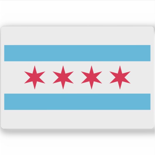 Flagge von Chicago, Illinois Aufkleber (Vorderseite)