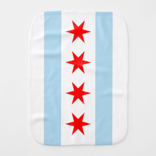 Flagge von Chicago, Illinois Baby Burp Tuch Baby Spucktuch