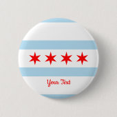 Flagge von Chicago, Illinois Button (Vorderseite)