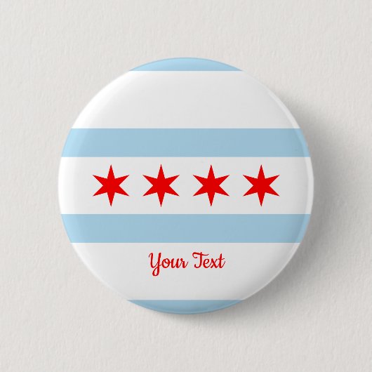 Flagge von Chicago, Illinois Button (Vorderseite)