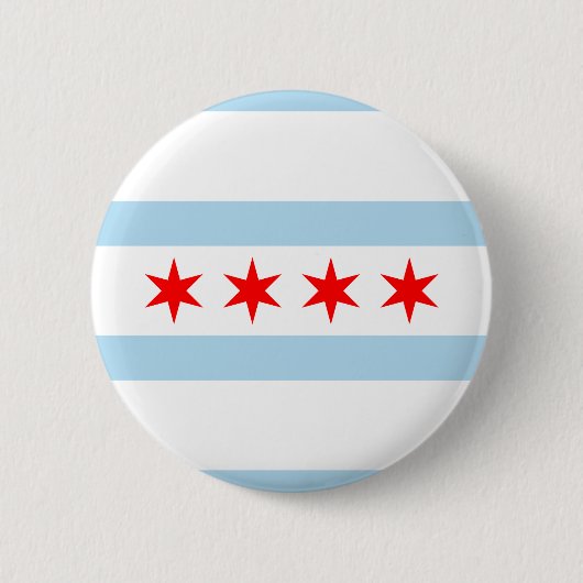 Flagge von Chicago, Illinois Button (Vorderseite)