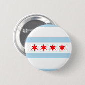 Flagge von Chicago, Illinois Button (Vorne & Hinten)
