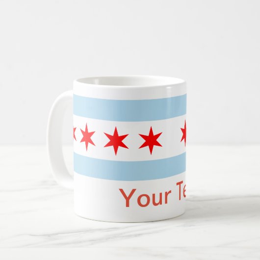 Flagge von Chicago, Illinois Coffee Tasse (Vorderseite Links)