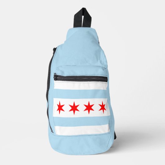 Flagge von Chicago, Illinois Crossbody Bag (Vorderseite)