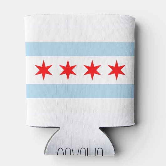 Flagge von Chicago, Illinois Dosenkühler (Rückseite)