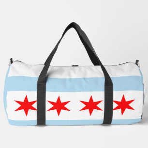 Flagge von Chicago, Illinois Duffle Bag