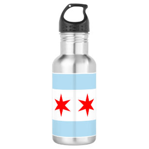 Flagge von Chicago, Illinois Edelstahlflasche
