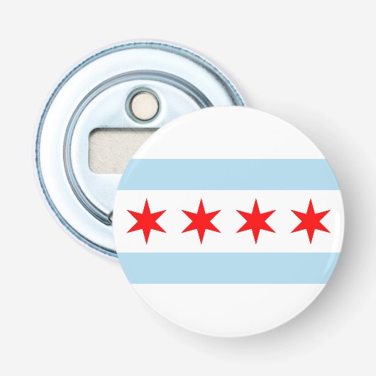 Flagge von Chicago, Illinois Flaschenöffner (Vorderseite)