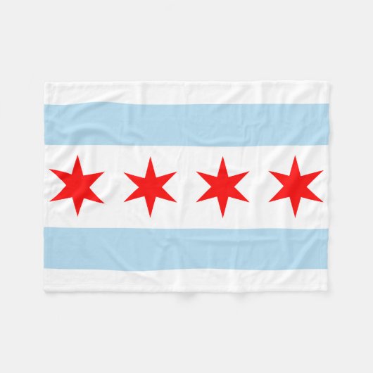 Flagge von Chicago, Illinois Fleecedecke (Vorderseite (Horizontal))