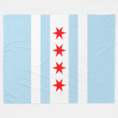 Flagge von Chicago, Illinois Fleecedecke (Vorderseite (Horizontal))