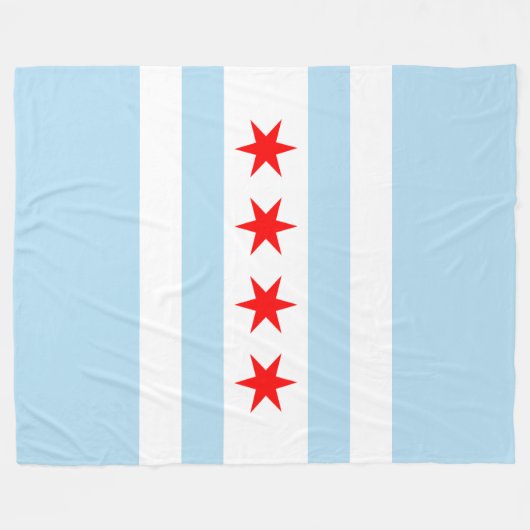 Flagge von Chicago, Illinois Fleecedecke (Vorderseite (Horizontal))