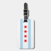 Flagge von Chicago, Illinois Gepäckmarke Gepäckanhänger (Vorderseite vertikal)