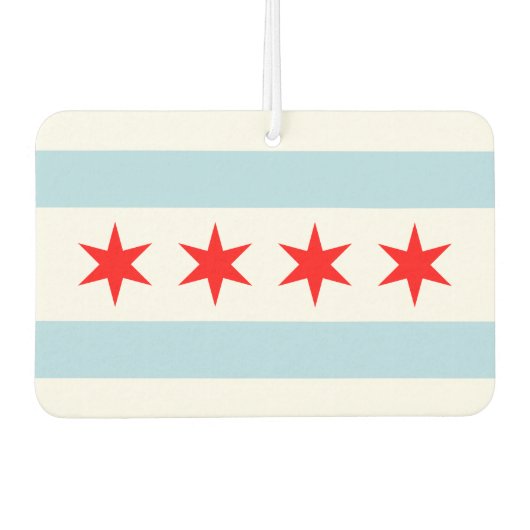 Flagge von Chicago, Illinois Getränkekasten Autolufterfrischer (Vorderseite)