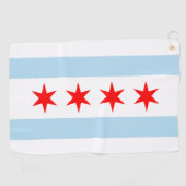 Flagge von Chicago, Illinois Golfhandtuch (Horizontal)