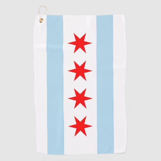 Flagge von Chicago, Illinois Golfhandtuch (Vorderseite)
