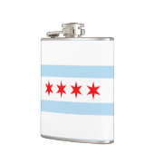 Flagge von Chicago, Illinois Hip Flask Flachmann (Links)