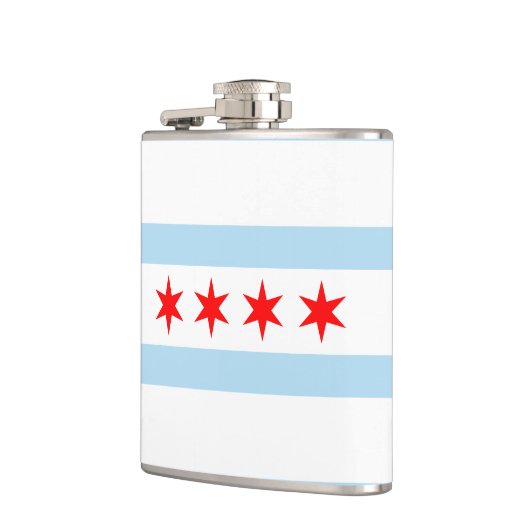 Flagge von Chicago, Illinois Hip Flask Flachmann (Links)