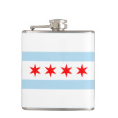 Flagge von Chicago, Illinois Hip Flask Flachmann (Vorderseite)