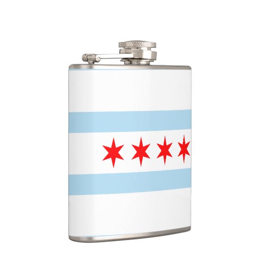 Flagge von Chicago, Illinois Hip Flask Flachmann (Rechts)